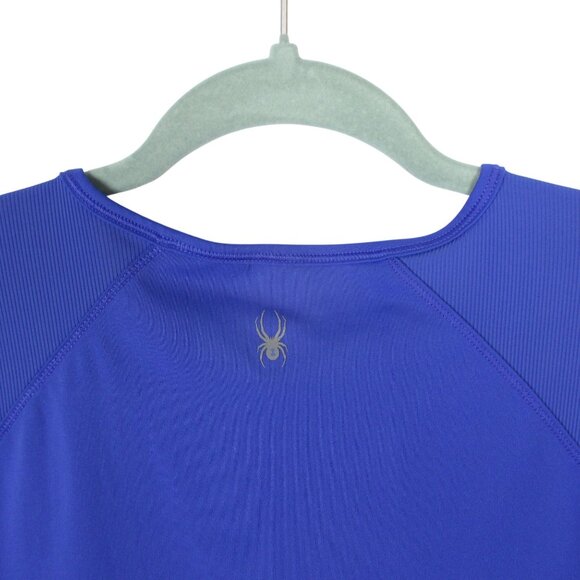 Spyder Tee Top Active Short Sleeve Crew Neck Size M Perennial Blue Athleisure - Picture 6 of 7